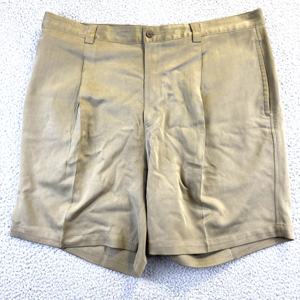 Tommy Bahama Mens Shorts Size 40 Olive Green 100% Silk Casual Pleated Relax